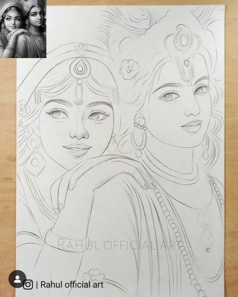 Drawing Radha Krishna Pencil, Pencil Art Drawings Radha Krishna, Radha Krishna Face Drawing, Radha Krishna Craft, How To Draw Radha Krishna, Krishna Sketch Aesthetic, Pencil Sketch Ideas Creative Beautiful, Photos For Sketching, Radha Sketch Pencil