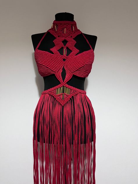 Burning Man Dress, Ibiza 2024, Harness Outfit, Rope Dress, Macrame Clothes, Man Dress, Resort Dress, Macrame Dress, Rave Outfit