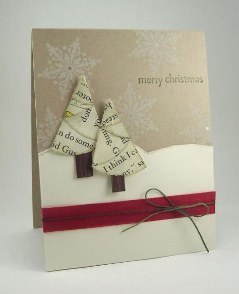 CASEd Christmas by mamaxsix - Cards and Paper Crafts at Splitcoaststampers Book Recycling, Memories Book, Cherry Cobbler, Christmas Postcard, Rubber Stamping, Card Sketches, Christmas Cards Handmade, Book Page, Cool Cards