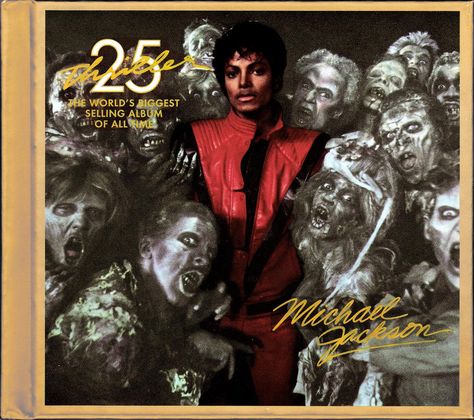 ruskaval jazz blog: Michael Jackson - Thriller (1982) [CD+DVD] {2008 25th Anniversary Deluxe Casebook Edition} Michael Jackson Album Covers, Thriller Album, Thriller Video, Gif Terror, Horror Vintage, Michael Jackson Thriller, Pochette Album, The Jacksons, Musica Pop