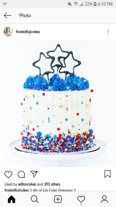 Fourth Of July Cake, Cake Drip, Patriotic Cake, Fourth Of July Cakes, Candles Cake, 4th Of July Cake, Rhubarb Cake, Sparkler Candles, Cake Buttercream