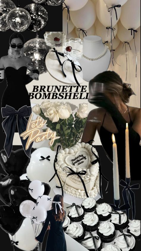 Vogue Birthday Party, Monochrome Birthday Party, Party Moodboard, Party Themes For Adults, Black White Birthday, White Birthday Party, 31st Birthday, White Birthday, Party Inspo