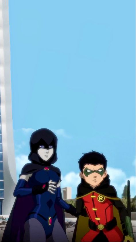 Teen Titans Judas Contract, Justice League Vs Teen Titans, Raven Comics, Son Of Batman, Robin And Raven, Nightwing And Starfire, Original Teen Titans, Batfamily Funny, Teen Titans Fanart