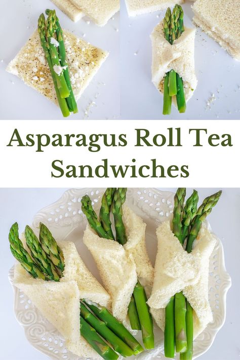 These finger sandwiches are delicate and delicious with fresh asparagus for afternoon teatime. They are something different and can be made ahead of time. #teaparty #teatime #fingersandwiches #minisandwiches #teasandwiches #partyfood #entertaining #fingerfood #snack #easy #quick #prep #flavorful Thursday Themes, Snack Easy Quick, Veggie Dip Recipe, Asparagus Rolls, Cream Cheese Sandwiches, Snack Easy, English Tea Party, Snacks Ideas, Yummy Healthy Snacks