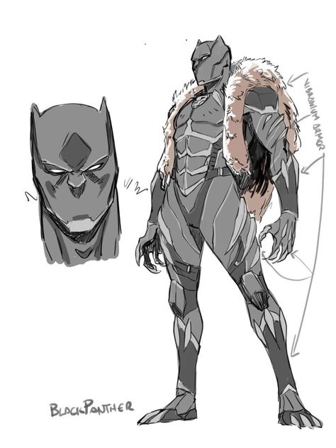 Black Panther Character Design, Black Panther Suit Concept Art, Black Panther Suit Design, Black Panther Oc, Black Panther Concept Art, Black Heroes, Marvel Concept Art, Marvel Character Design, Black Panther Art