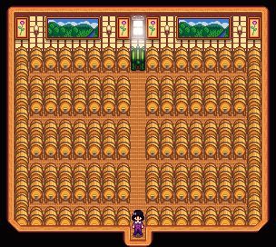 Stardew Valley Shed Ideas Kegs, Stardew Valley Keg Shed Layout, Stardew Basement Layout, Stardew Valley Shed Layout, Stardew Layout, Stardew Farm, Stardew Farms, Stardew Valley Layout, Stardew Valley Tips