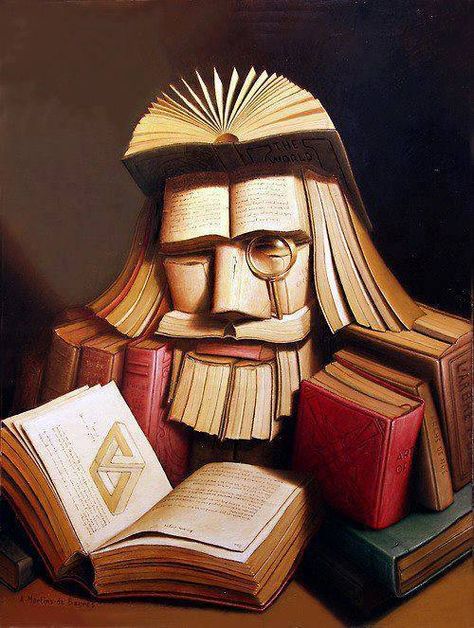 creative minds | via Facebook Guiseppe Arcimboldo, Giuseppe Arcimboldo, Music For Studying, Book Page Art, Book Sculpture, Images Vintage, Diy Book, Male Art, I Love Books