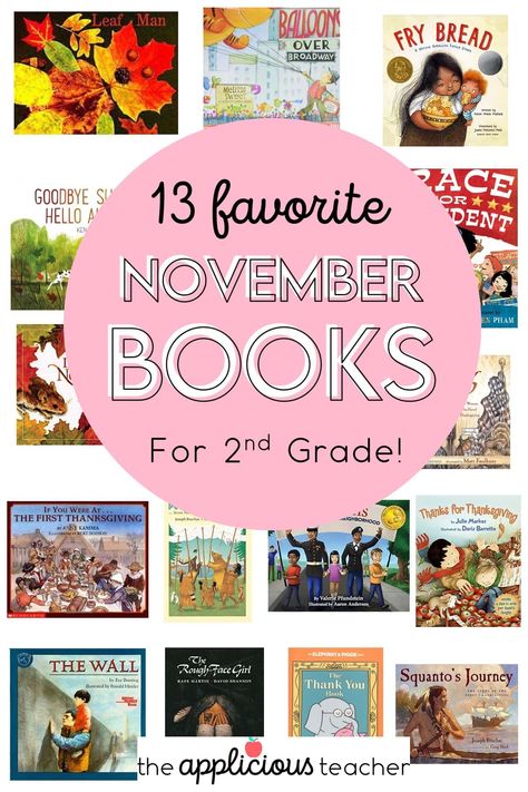 Love these 13 suggestions for books to read the month of November! Perfect 2nd grade read-alouds for the fall. Read Alouds For 1st Grade, Comprehension Activities 2nd, Reading Comprehension Activities 2nd, October Read Alouds 2nd Grade, 2nd Grade Reading Activities, Fall Read Alouds 3rd Grade, November Read Alouds First Grade, Fall Read Alouds For Upper Elementary, Fall Read Alouds