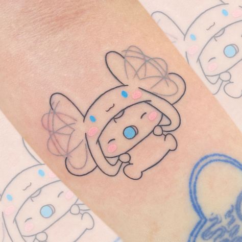 Nintendo Tattoos, Cinnamoroll Tattoo, Milk Tattoo, Cinnamoroll Milk, My Little Pony Tattoo, Nintendo Tattoo, Body Tattoo Design, Bright Tattoos, Hello Kitty Tattoos