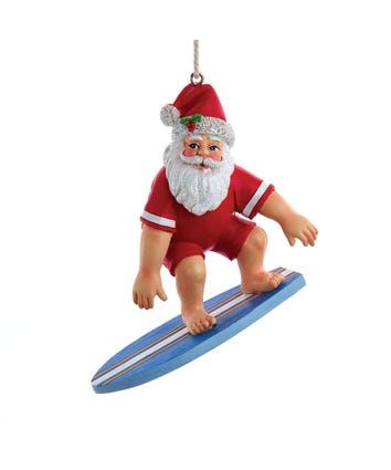 KurtAdler - Beach Themes Surfing Santa, Halloween Fruit, Hang 10, Coastal Holiday, Beach Santa, Gifts For Surfers, Beach Theme Decor, Coastal Christmas, Santa Ornaments