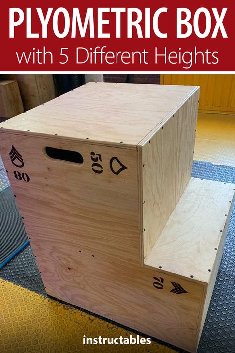 Diy Fitness, Plywood Box Diy, Box Jumps Diy, Jump Box Diy, Plyo Box Workout Exercises, Plyo Box Diy, Plyo Box Exercises, Diy Plyo Box How To Build, Plyometric Box Diy