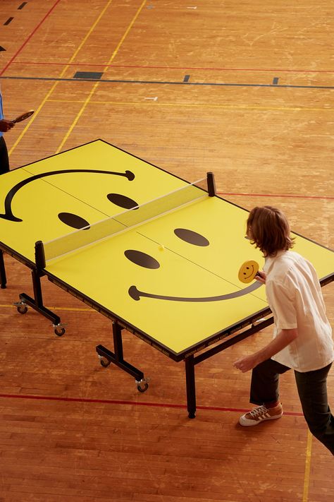 Slide View: 6: Chinatown Market X Smiley UO Exclusive Ping Pong Table Acid Art, Chinatown Market, Pong Table, Working Space, Pop Up Store, Ping Pong Table, Table Tennis, Experiential, Ping Pong