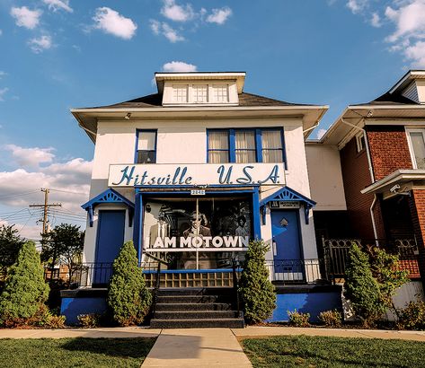 Detroit 1967 timeline: 1917 to 1967 | Crain's Detroit Business Exterior of Motown Museum-Hitsville USA, the original location of Motown Music production. Established in 1958 by Berry Gordy Jr., Motown Record Co. was the place that established many recording stars of that era. Jan. 30, 1959: Construction of the Chrysler Freeway begins. Its southernmost leg cuts through Black Bottom, the poor working-class neighborhood that had become the residential and cultural heart of black Detroit by the mid Motown Aesthetic, Hitsville Usa, Detroit Aesthetic, Business Exterior, Romare Bearden, Berry Gordy, Detroit History, Black Bottom, Music Production