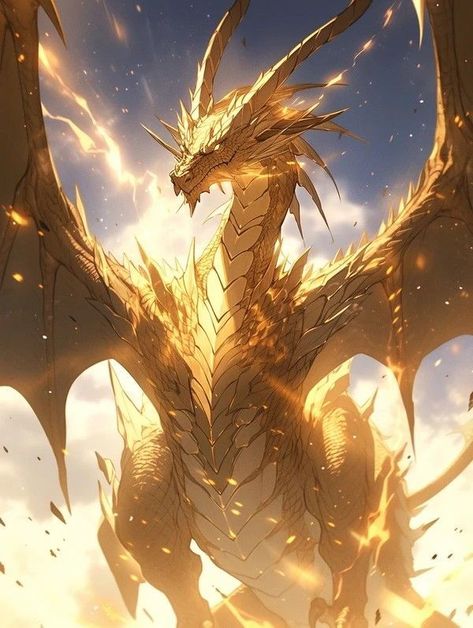 Golden Wyvern, Elemental Dragons, Monster Artwork, Dragon Artwork Fantasy, Spirit Animal Art, Pet Dragon, Golden Dragon, Creature Artwork, Fantasy Creatures Art