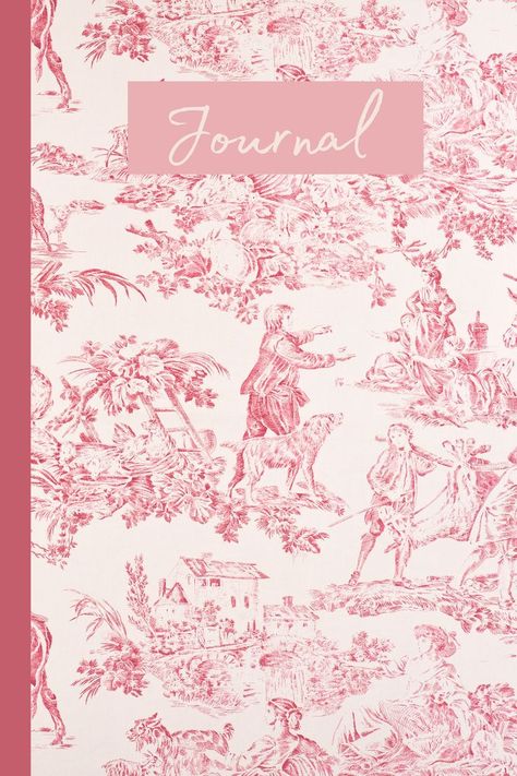 Elegant French Countryside Toile Journal Notebook: Vintage French Style Cover French Notebook Cover, Red Notebook Cover, Pink Journal Cover, Countryside Lifestyle, College Notebook, Red Toile, Vintage French Style, Toile Pattern, Cover Style