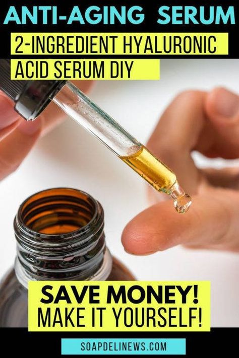 DIY Hyaluronic Serum. Save money on your anti-aging skin care products by making your own! With as few as 2-ingredients you can make your own DIY hyaluronic acid serum. Or add a few more ingredients for a power packed vitamin C serum! Learn about hyaluronic serum benefits and how to add homemade skin care products to your daily anti-aging beauty regimen and natural skin care routine. An inexpensive beauty hack to up your anti-aging skin care regimen using homemade beauty products. #antiaging Hyaluronic Acid Serum Recipe, Homemade Skin Care Products, Serum Recipe, Serum Benefits, Diy Serum, Natural Anti Aging Skin Care, Pele Natural, Diy Anti Aging, Ear Health