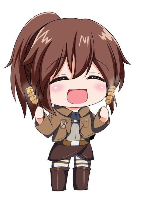 Kawaii Sasha Marco X Jean, Levi Cleaning, Potato Girl, Sasha Blouse, Sasha Braus, Chibi Characters, Attack On Titan Levi, Kawaii Chibi, Attack On Titan Art