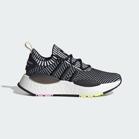 Whether you're running errands or running a marathon, these NMD_W1 Shoes keep your style and comfort in step. Inspired by the iconic NMD_R1, every detail of this exclusive women's design has been reimagined. The engineered knit upper with embroidered 3-Stripes adds signature style, while the full BOOST midsole brings plush energy return with every move. A molded TPU heel cap and woven pull tab finish the look. For the woman always on the go, these NMD's provide tactical style and all-day ... Black Nmd, Adidas Nmds, Adidas Shoes Nmd, Nmd Adidas, Nmd Sneakers, Adidas Nmd R1, Sneakers Adidas, Nmd R1, Single Girl