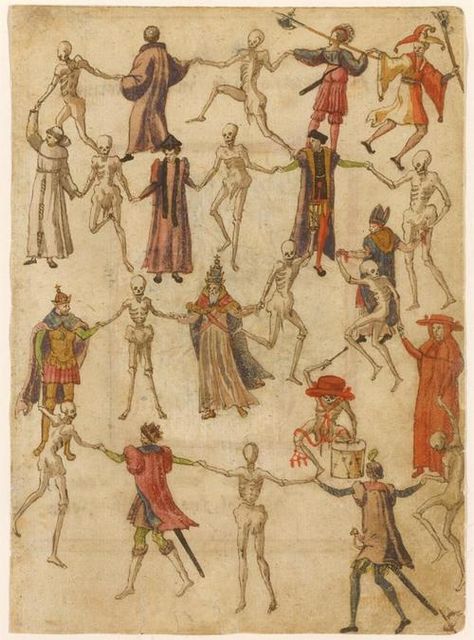 Danse macabre  école allemande 16e siècle Roman Feast, Paul Signac, Henri Fantin Latour, Edward Gorey, Danse Macabre, Mary Oliver, Medieval Manuscript, Paul Gauguin, Banquet Hall