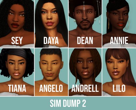 SIM DUMP 2 | hi-land on Patreon Sims 4 Sims Dump, The Sims 2 Cc, Premade Sims, Sims Face, Sims 2 Cc, Sims 4 Sims, Alpha Cc, Sims 4 Black Hair, Skin Details