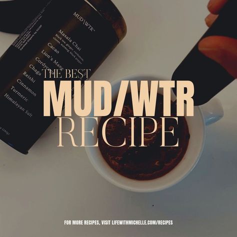 The best way to make your MUD/WTR taste amazing! Mud Wtr Recipe, Mud Water Recipes, Mud Water Drink Recipe, Mudwtr Recipes, Mud Wtr, Mud Coffee, Mud Water, Coffee Alternative, Water Branding