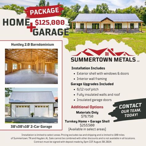 Summertown Metals Garage Door Insulation, Detached Garage, Garage House, Car Garage, Pitched Roof, Barndominium, Interior Walls, Doors Interior, Roof