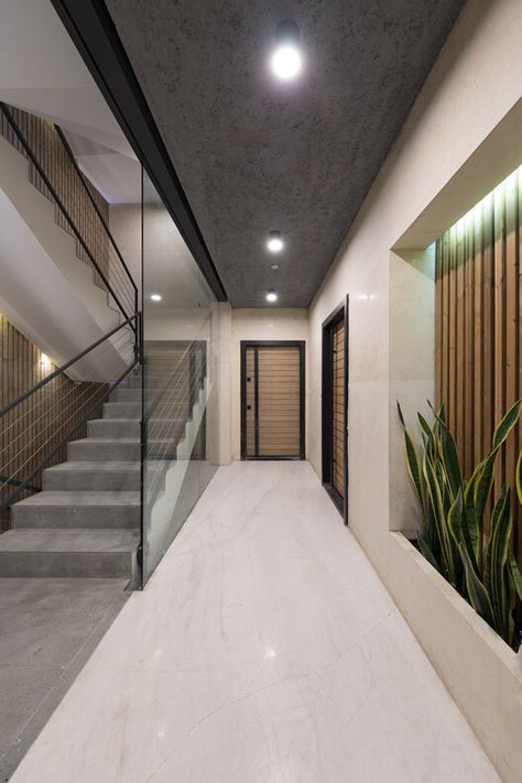 Paeiz 6 Residential Building / Hamedart | ArchDaily Residential Entrance Lobby, Entrance Lobby Design Residential, Residential Building Lobby, Lobby Design Residential, Small Lobby, Entrance Lobby Design, Residential Lobby, Residential Entrance, Small Apartment Building