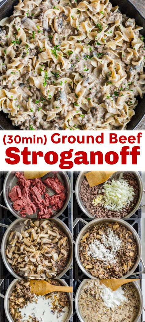 Ground Beef Stroganoff Recipe, Beef Stroganoff Recipe, Ground Beef Stroganoff, Beef Ground, Easy Ground Beef, Ground Beef Recipes Healthy, Keto Beef Recipes, Stroganoff Recipe, Dinner With Ground Beef