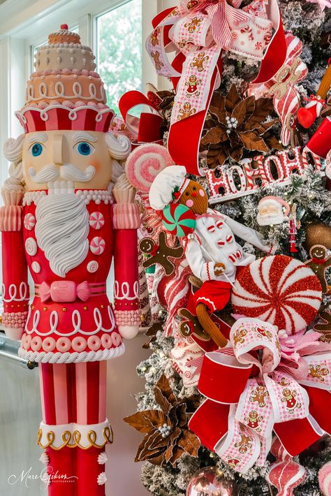 JIngle and Gingerbread for Christmas Large Candy Cane Decorations Diy, Home Depot Nutcracker, Gingerbread Holiday Party, Candy Cane Nutcracker, Nutcracker Color Palette, Nutcracker Tree Theme, Gingerbread Nutcracker Diy, Nutcracker Treats, Gingerbread Outdoor Christmas Decor