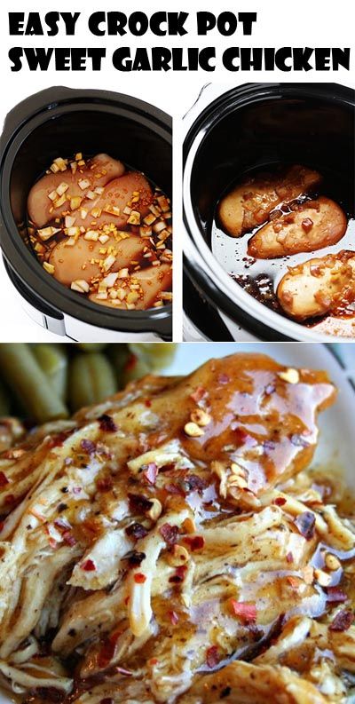 Perfect & So Easy Crock Pot Sweet Garlic Chicken. (Recipe Included) Sweet Garlic Chicken, Garlic Chicken Recipes, Crock Pot Slow Cooker, Crockpot Meals, Crock Pot Cooking, Baked Chicken Recipes, Pot Meals, Garlic Chicken, Crockpot Chicken