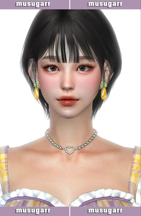 #sims4 #thesims4 #ts4 #creating #art #artist #cc #games #gaming #musugarr #maamuang Sims 4 Cc Hair Wolfcut, Sims 4 Hair Cc Female Short, Sims4 Cc Hair Short, The Sims 4 Short Hair Cc, Sims 4 Female Short Hair, Sims 4 Cc Wolfcut, The Sims 4 Cc Hair Korean, Sims 4 Cc Hair Short, Korean Bangs