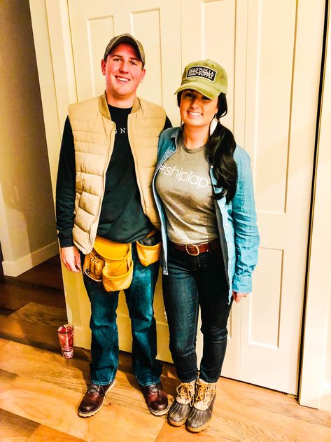 Chip and Jo Halloween Costume – Jenn Benson Blog Chip And Joanna Gaines Costume, Big Dress, Chip And Jo, Halloween Couples, Big Dresses, Chip And Joanna Gaines, Halloween Costumes For Couples, First Halloween, Joanna Gaines