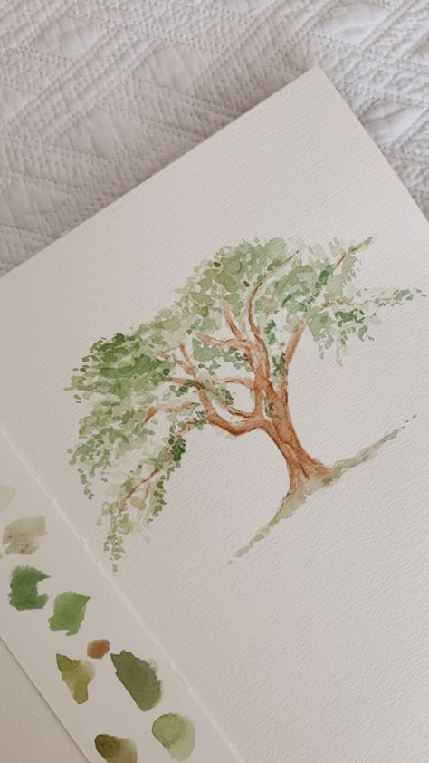 A lovely little watercolor tree that looks like it is right from a storybook! 🌿🌻 Watercolor Storybook, Watercolor Cypress Trees, Watercolors Aesthetic, Watercolor Willow Tree, Watercolour Tree, Tree Watercolor, Watercolor Tree, Watercolor Sketchbook, Watercolour Inspiration