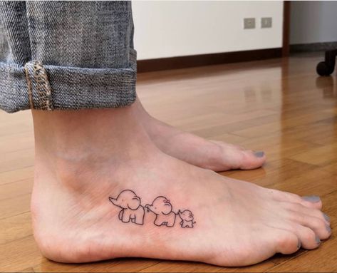 Mom And Baby Elephant Tattoo, Family Tattoos Ideas, Elephant Family Tattoo, Name Tattoo On Hand, Baby Elephant Tattoo, Family Tattoo Ideas, Warrior Tattoo Sleeve, Romantic Tattoo, Semicolon Tattoo