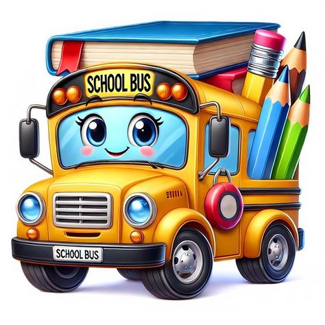 School Bus Clip Art, School Bus Template Free Printable, School Bus Illustration, School Bus Art, School Bus Clipart, Bus Clipart, Bus School, Bus Design, Back To School Clipart