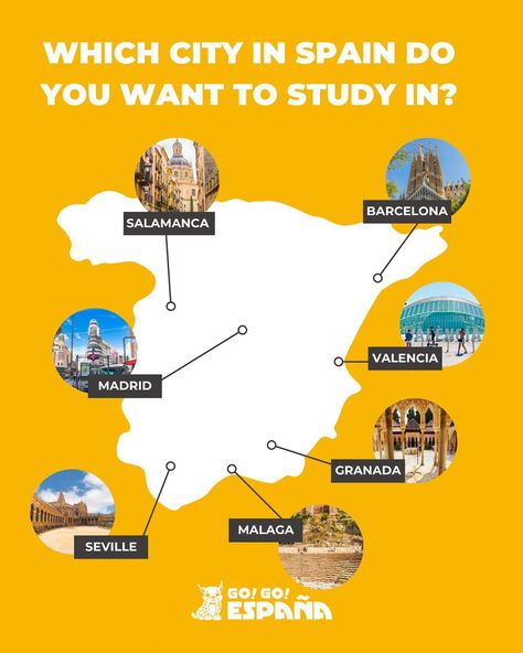 Selecting the right city to study in Spain can be a challenging decision as Spain is an incredible country with lots to do, see, and experience. 🇪🇸 There are locations to suit all preferences from big bustling modern cities, to charming little towns, and everything in between. Not sure where is right for your Spanish study adventure?🤔 Read on to find out about the top cities to study in Spain! #studyinspain #spanishcity #spanishschool Study In Spain, Spanish Study, Road Signs, Modern City, To Study, How To Find Out, Spain, The Incredibles, Reading