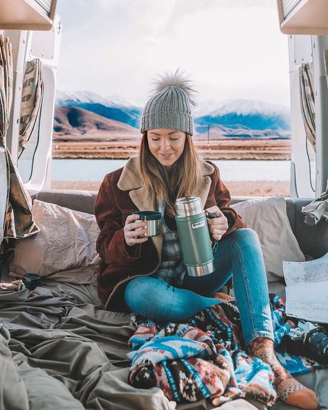 Brooke Saward on Instagram: “Back to life’s little moments ✨🚌 cruising around the South Island of New Zealand has been a long time dream. Last night we watched the…” Van Life Outfits, Women Travel Outfits, Van Travel, World Of Wanderlust, Travel Van, New Zealand Travel, Packing List For Travel, Women Travel, South Island