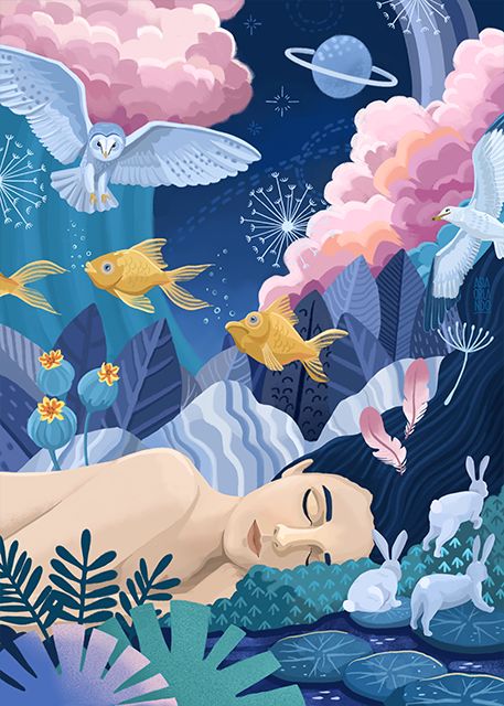 Asia Orlando, Dreaming Illustration, Dream Illustration, Kid Book, Amoled Wallpapers, Animals And Plants, How To Sleep, Creation Art, Posca Art