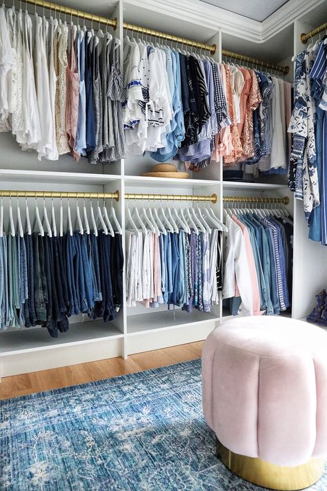 A Simply Beautiful Walk-in Closet – SIMPLY BEAUTIFUL EATING A Walk In Closet, Organizing Walk In Closet, Organized Closet, Dressing Room Closet, Walking Closet, Desain Pantry, Dream Closet Design, Walk In Closet Design, Beautiful Closets