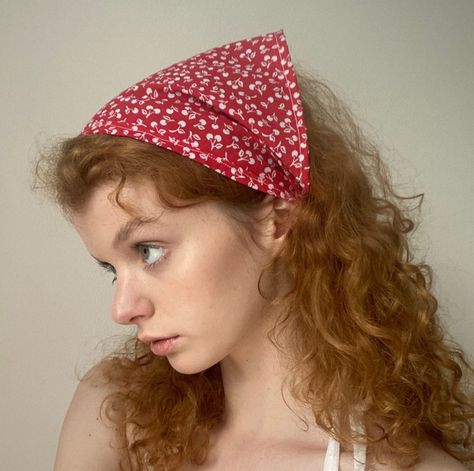 Cottage Core Hair Styles, Summer Headscarf, Cottage Core Hairstyles, Cottage Core Hair, Cottagecore Hairstyles, Hairstyles Bandana, Cottagecore Hair, Kerchief Hair, Crochet Hairband