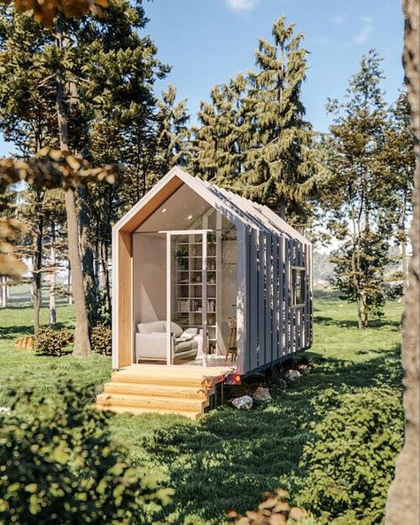 Mini House Plans, Male Bedroom Ideas, Tiny Mobile House, Tiny House Exterior, Nordic House, Cabin Tiny House, Tiny Trailers, Backyard Retreat, Tiny House Plans