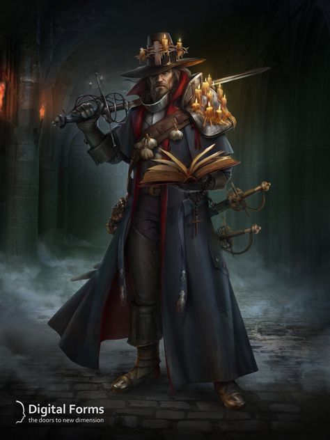 ArtStation - Witch Hunter, Digital Forms Witch Hunter, Steampunk Artwork, Hunter Art, Fantasy Battle, Vampire Hunter, Warhammer Fantasy, Fantasy Inspiration, Digital Form, Fantasy Artwork