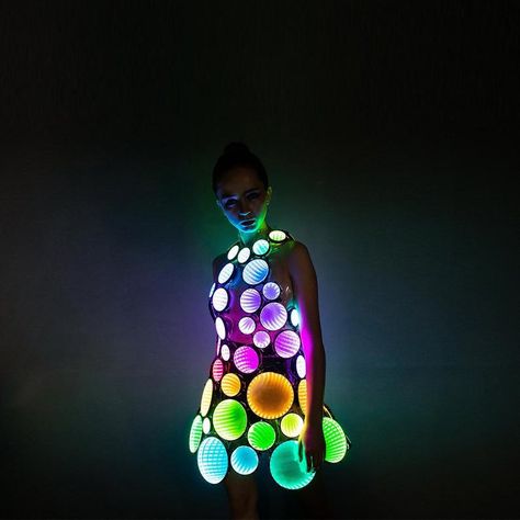 Light Up Party, Light Up Clothes, Glow Stick Party, Light Up Dresses, Led Costume, Smart Textiles, Skirt Costume, Led Clothing, Rave Clothes