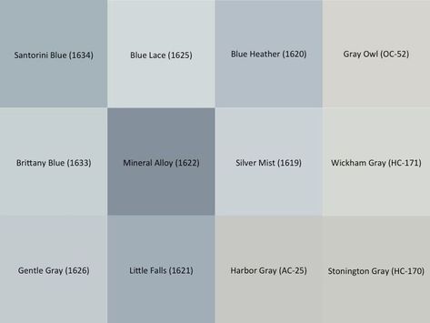 Benjamin Moore coordinating color to blue heather Bathroom Color Schemes Gray, Color Schemes Gray, Bluish Gray Paint, Green Bathroom Colors, Colours That Go With Grey, Bathroom Colours, Color Schemes Bathroom, Gray Bathroom Ideas, Interior Paint Colors For Living Room