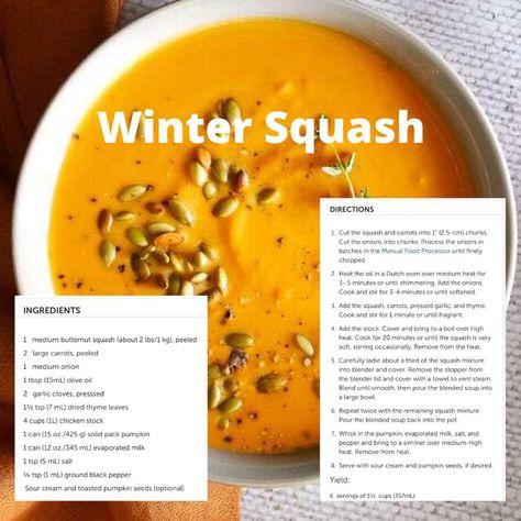 Blender Recipes, Winter Squash, Pampered Chef, Dutch Oven, Butternut Squash, Cooker Recipes, Food Processor Recipes, Carrots, Oven