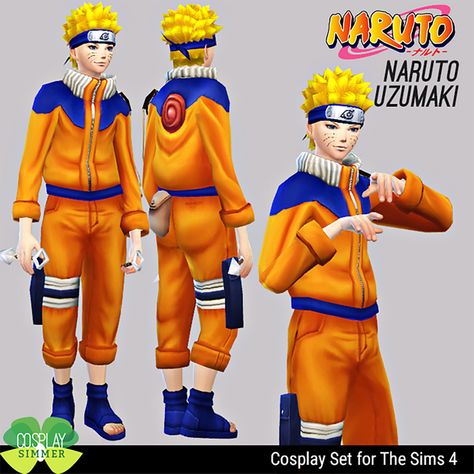 Sims 4 Naruto, Naruto Uzumaki Cosplay, Sims 4 Sims, Naruto Clothing, Sims 4 Anime, Pelo Sims, Naruto Tattoo, The Sims 4 Download, Anime Inspired Outfits