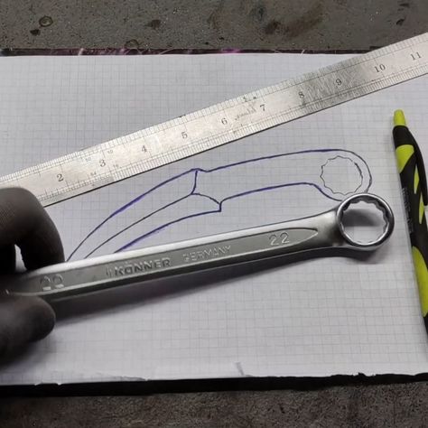 Making a Knife with a Wrench | wrench | Making a Karambit Knife with a Wrench | By FZ making knives Wrench Knife, Karambit Knife, Blacksmithing, Wrench, Quick Saves