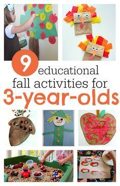 Educational activities for 3 year olds. Fun fall crafts and activties. Fun Fall Crafts, Autumn Activities For Kids, Fall Preschool, Harry Potter Crafts, Fall Crafts For Kids, Fall Activities, Preschool Fun, Fall Kids, Thanksgiving Crafts