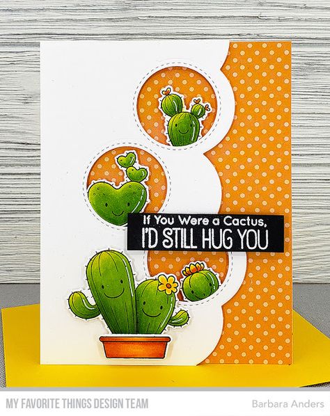 Paper Pursuits: If You Were a Cactus, I’d Still Hug You–Color Throwdown Challenge #603 Cactus Cards, Doodle Art Flowers, Mft Cards, Mft Stamps, Birthday Cards Diy, Card Layout, Paper Pads, Hug You, Floral Cards