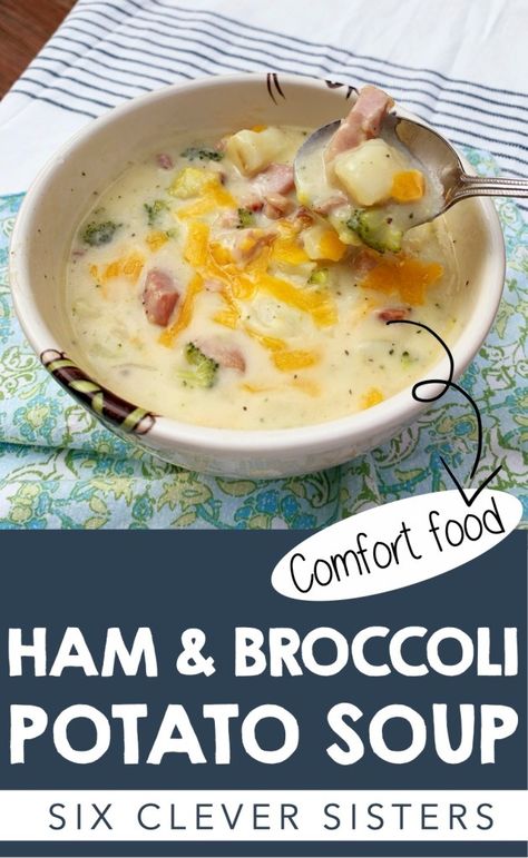 Ham Potato Broccoli Cheese Soup Crockpot, Ham Potato Broccoli Soup, Ham Potato Broccoli Cheese Soup, Ham Broccoli Potato Soup, Broccoli And Potato Soup Crockpot, Broccoli Cheese Soup With Ham, Broccoli Ham Cheese Soup, Broccoli Potato Recipes, Broccoli Ham Soup